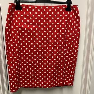 Red Skirt with White Polka Dots